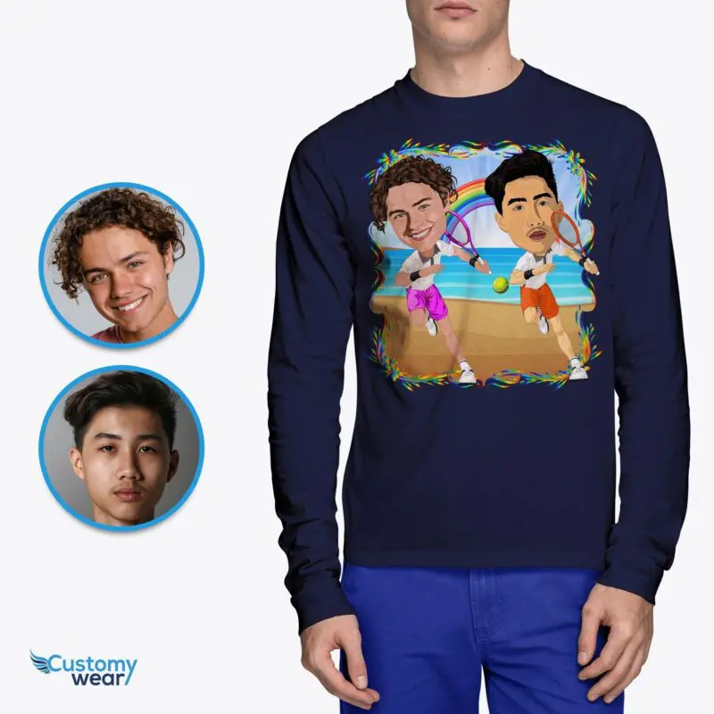 Custom Tennis Player Shirt | Personalized Gay Boyfriend Gift Axtra - ALL vector shirts - male www.customywear.com