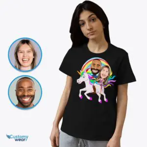 Personalized Unicorn Couples Shirts | Custom Photo Matching Tees Adult shirts www.customywear.com