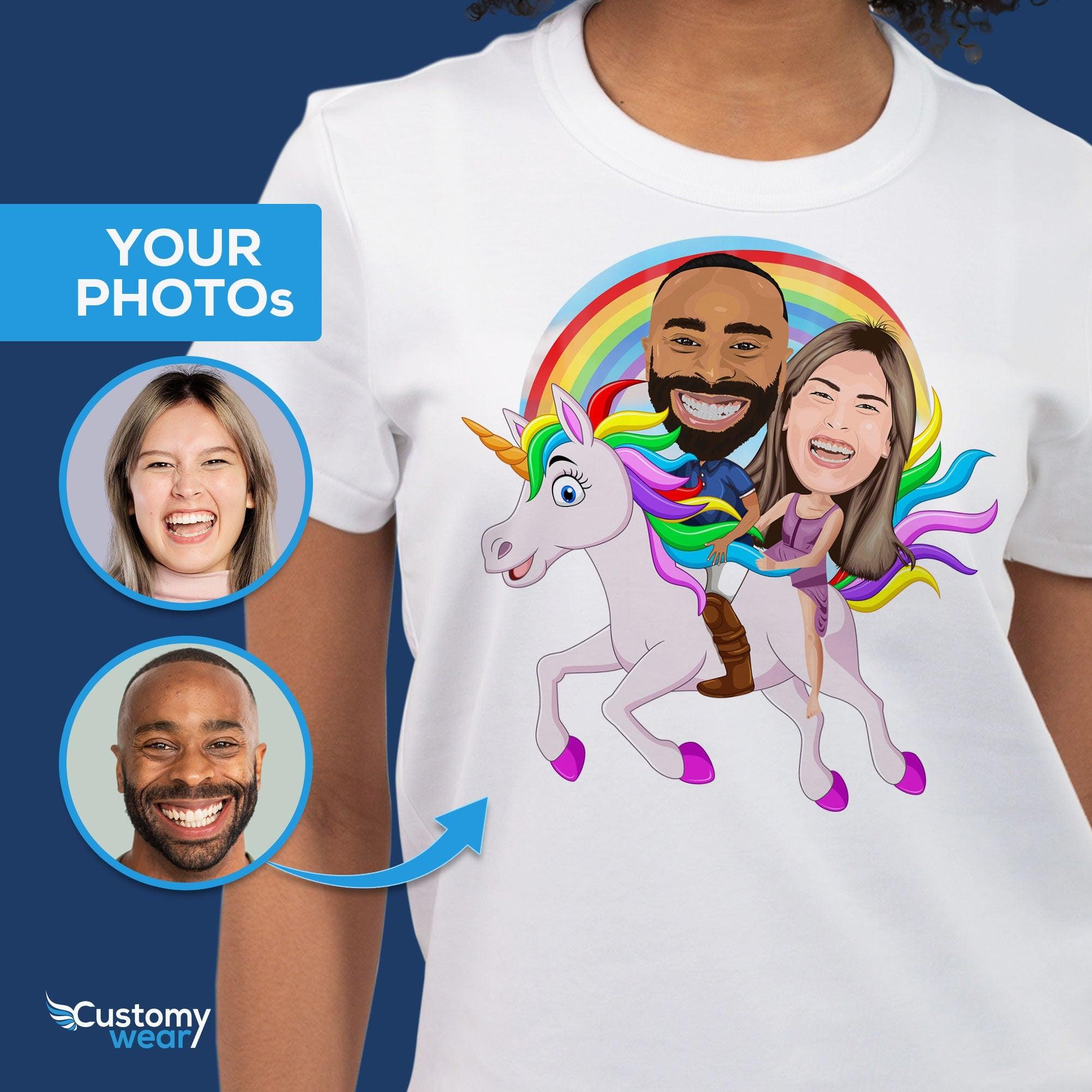 Personalized Unicorn Couples Shirts | Custom Photo Matching Tees Adult shirts www.customywear.com