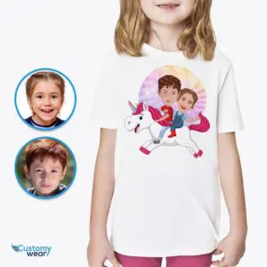 Custom Unicorn Siblings Shirt | Personalized Kid’s Unicorn Tee Axtra - ALL vector shirts - male www.customywear.com