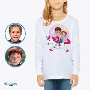 Custom Unicorn Siblings Shirt | Personalized Kid’s Unicorn Tee Axtra - ALL vector shirts - male www.customywear.com