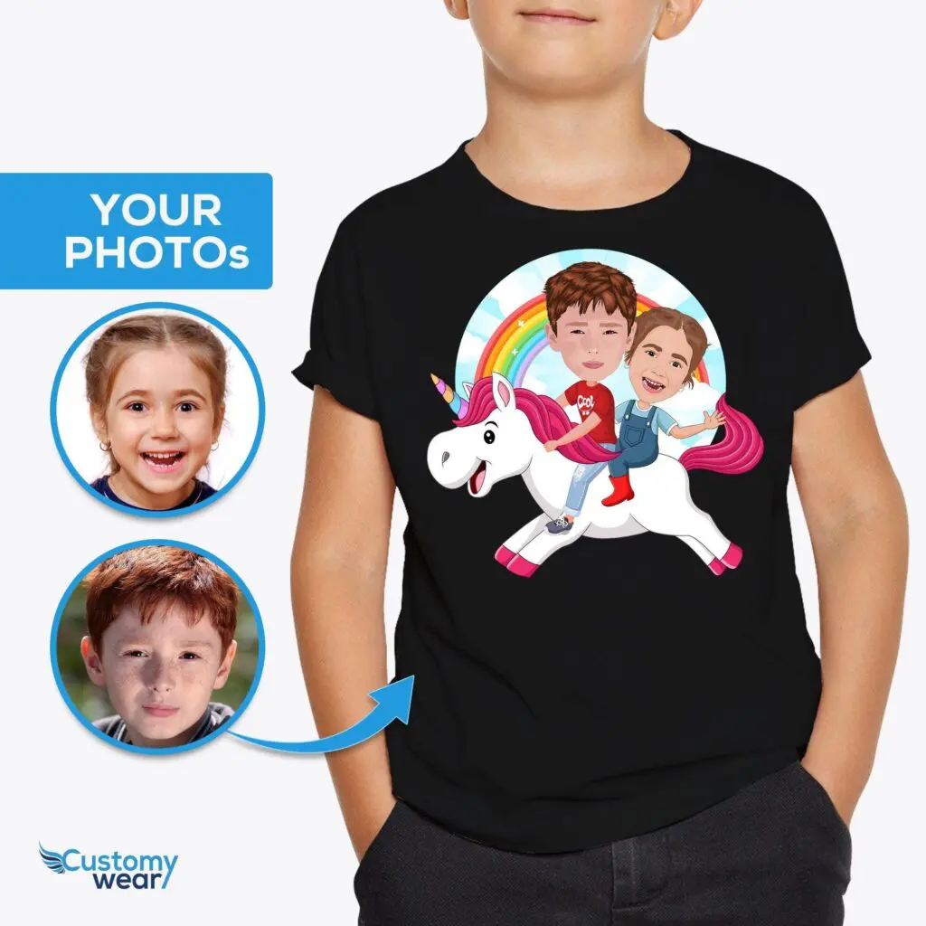 Custom Unicorn Siblings Shirt | Personalized Youth Unicorn Tee Axtra - ALL vector shirts - male www.customywear.com