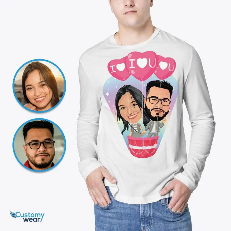 Personalized I Love You Balloon Shirt | Custom Valentine’s Day Gift Adult shirts www.customywear.com