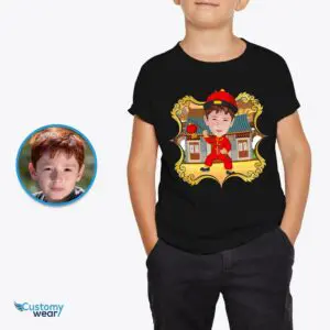 Custom Youth Chinese Traditional Shirt | Personalized China Art Gifts for Boys Chinese Traditional T-shirts www.customywear.com