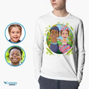 Personalized Easter Eggs Siblings Shirts | Custom Brother and Sister Tee Axtra - ALL vector shirts - male www.customywear.com