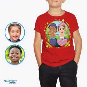 Personalized Easter Eggs Siblings Shirts | Custom Brother and Sister Tee Axtra - ALL vector shirts - male www.customywear.com