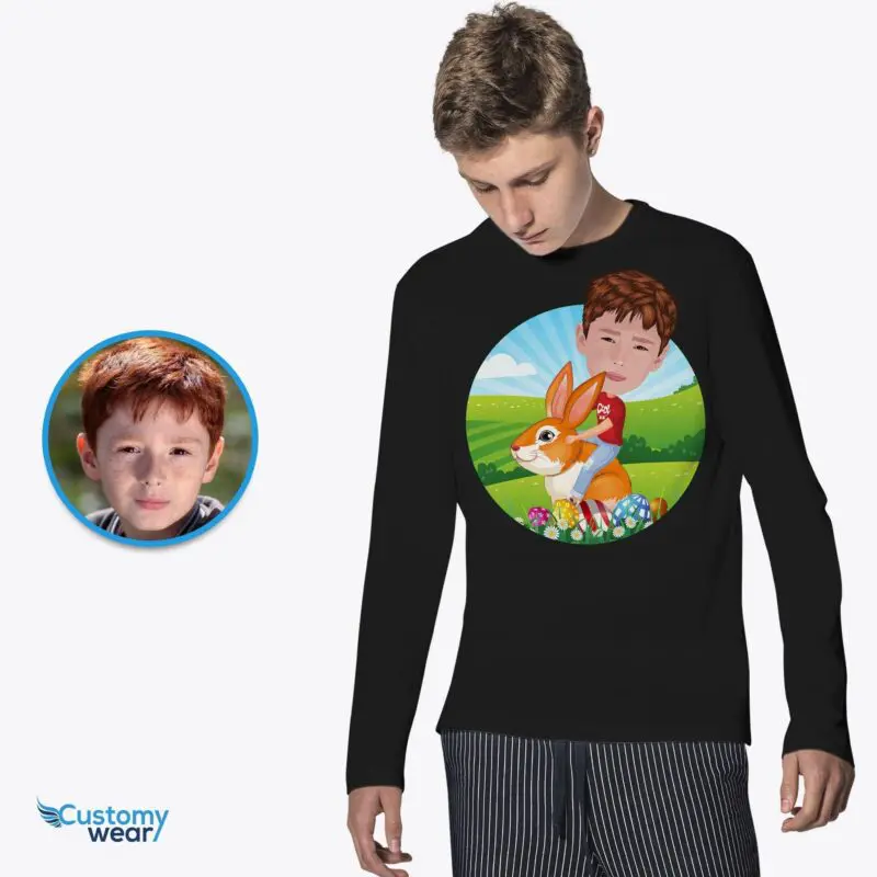 Personalized Easter Bunny Shirt | Custom Photo Tee for Youth Axtra - ALL vector shirts - male www.customywear.com