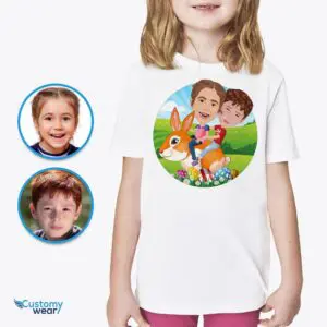 Personalized Easter Bunny Ride Youth T-Shirt | Sibling Matching Tees Axtra - ALL vector shirts - male www.customywear.com