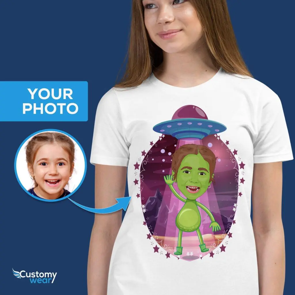 Custom Youth Alien Shirt | Personalized Big Sister Space Tee for Teenage Girls Alien shirts www.customywear.com