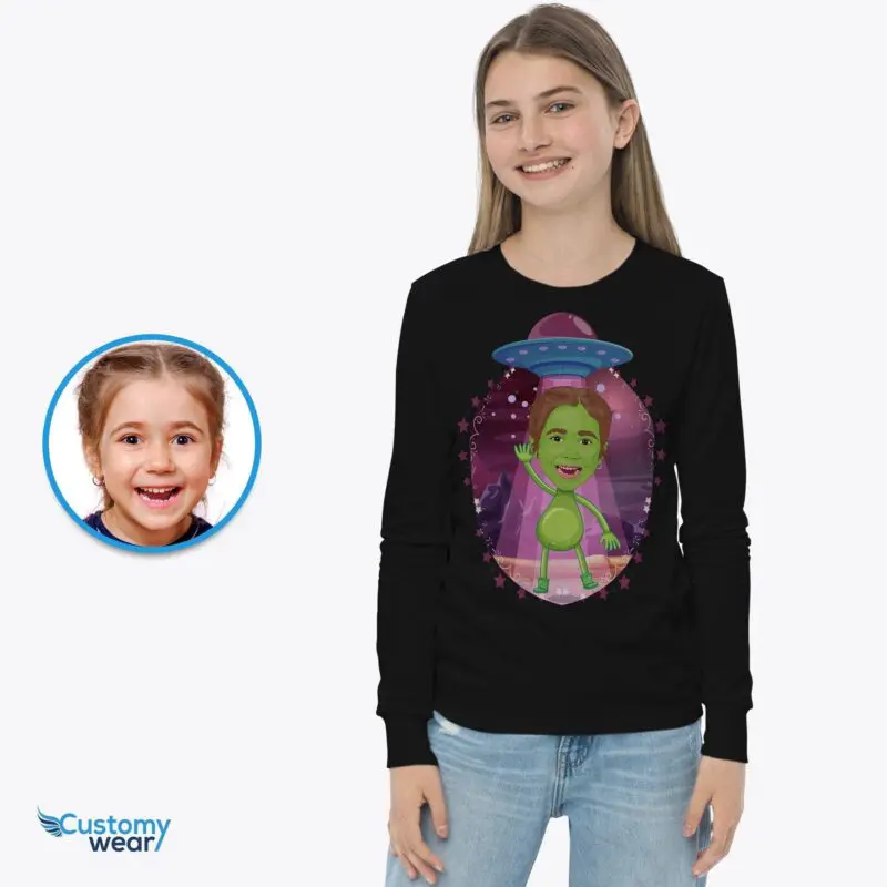 Custom Youth Alien Shirt | Personalized Big Sister Space Tee for Teenage Girls Alien shirts www.customywear.com