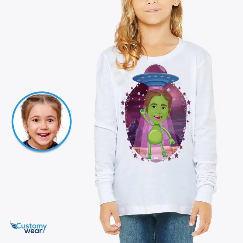 Custom Youth Alien Shirt | Personalized Big Sister Space Tee for Teenage Girls Alien shirts www.customywear.com