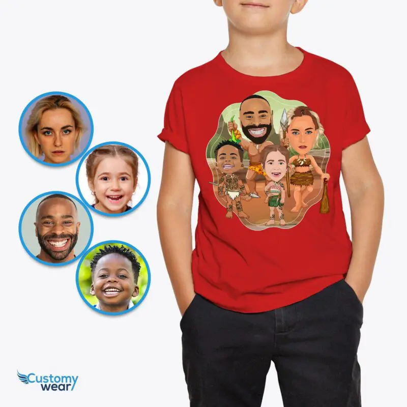 Custom Youth Ancient Family T-Shirt | Personalized Caveman Siblings Shirt Custom caveman T-shirts www.customywear.com
