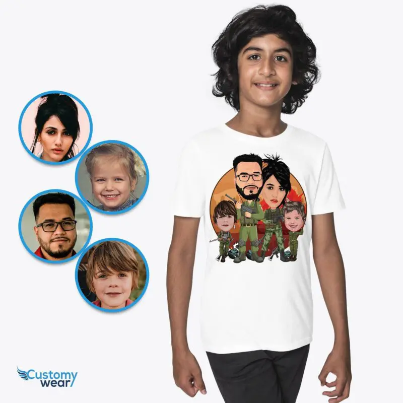 Custom Youth Army Family Shirt | Personalized Military Sibling Tee Axtra - ALL vector shirts - male www.customywear.com