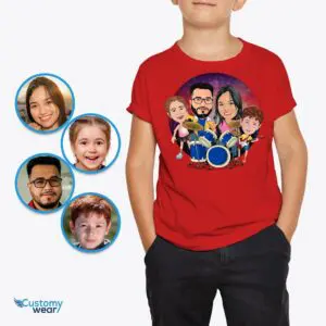 Custom Drummer Family Shirt | Personalized Musician Tee for Teens Drummer T-shirts www.customywear.com