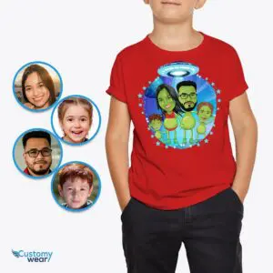 Personalized Youth Alien Family T-Shirt | Customized Alien Spaceship Tee Alien shirts www.customywear.com