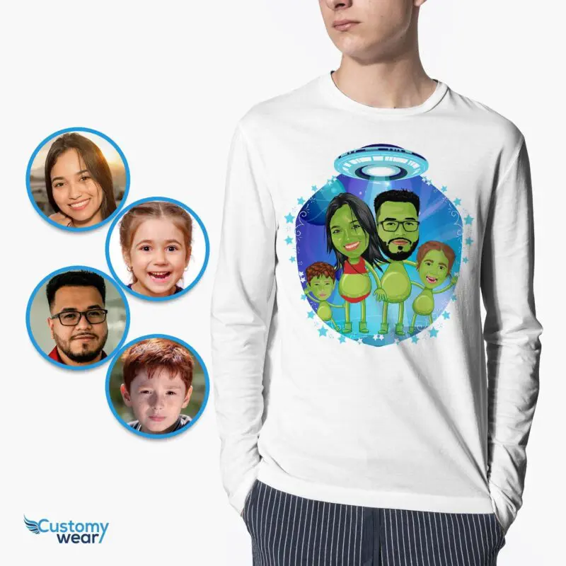 Personalized Youth Alien Family T-Shirt | Customized Alien Spaceship Tee Alien shirts www.customywear.com