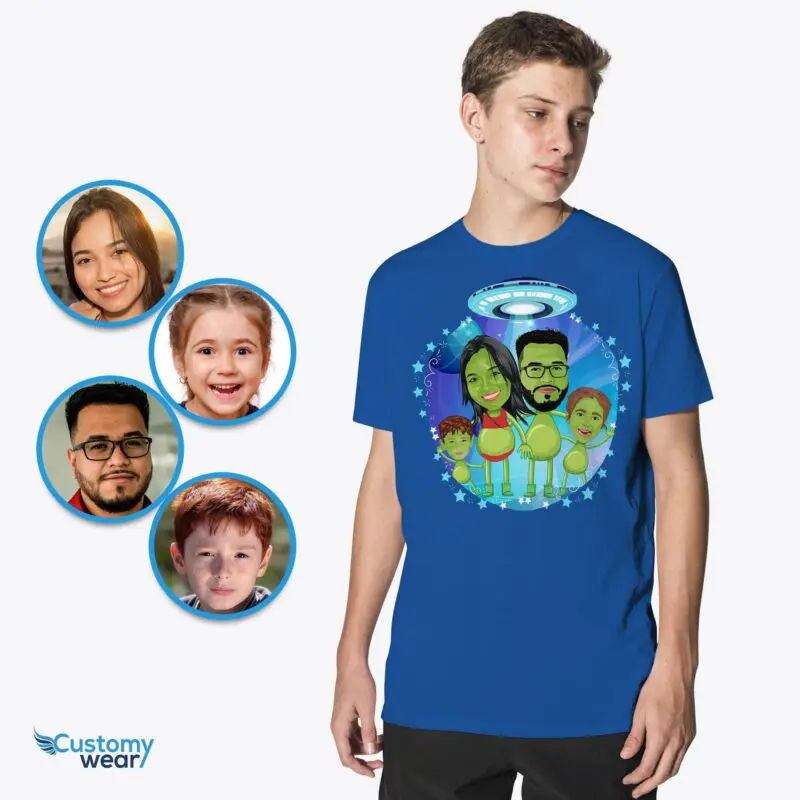 Personalized Youth Alien Family T-Shirt | Customized Alien Spaceship Tee Alien shirts www.customywear.com