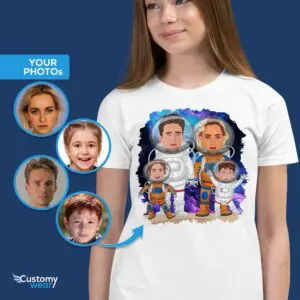 Personalized Youth Astronaut Family T-Shirt | Custom Space Adventure Tee Astronaut T-shirts www.customywear.com