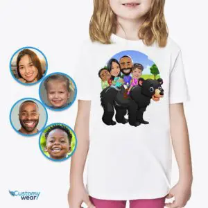 Personalized Youth Bear Family T-Shirt | Custom Teddy Bear Adventure Tee Axtra - ALL vector shirts - male www.customywear.com