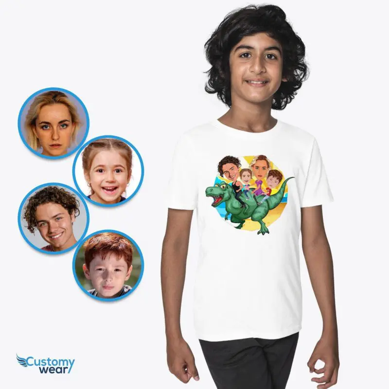 Youth Custom Dinosaur Family Shirt | Personalized Family Reunion Tee Axtra - ALL vector shirts - male www.customywear.com