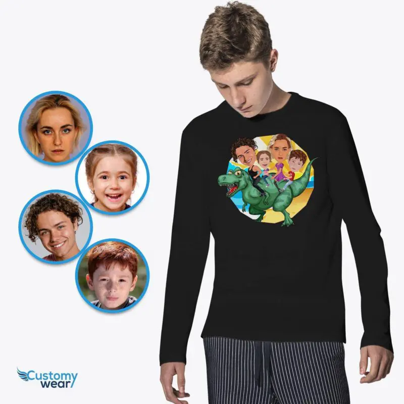 Youth Custom Dinosaur Family Shirt | Personalized Family Reunion Tee Axtra - ALL vector shirts - male www.customywear.com