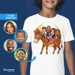 Custom Youth Family Donkey Shirt | Cute Llama Siblings Tee Axtra - ALL vector shirts - male www.customywear.com