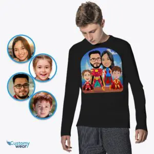 Create Your Own Family Superhero Tee | Custom Photo to Personalized T-Shirt Axtra – Superhero – men www.customywear.com