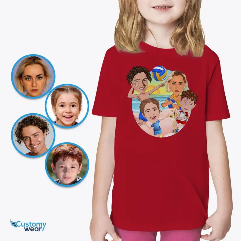 Custom Youth Family Volleyball Tee | Transform Your Photo into Personalized T-Shirt Axtra - ALL vector shirts - male www.customywear.com