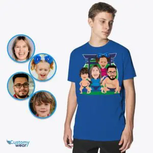 Transform Your Photo to Custom Sumo Family T-Shirt – Personalized Japanese Harajuku Shirt for Youth, Kids, and Toddlers Axtra - ALL vector shirts - male www.customywear.com