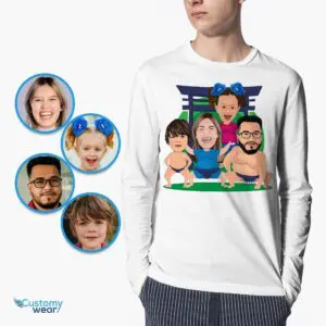 Transform Your Photo to Custom Sumo Family T-Shirt – Personalized Japanese Harajuku Shirt for Youth, Kids, and Toddlers Axtra - ALL vector shirts - male www.customywear.com