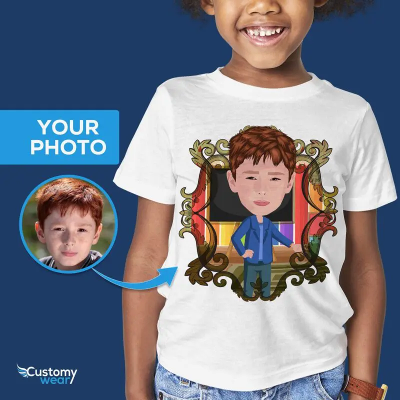 Personalize Your Kid’s Photo into a Custom Teacher T-Shirt – Youth Elementary and Kindergarten Shirt for Boys and Girls Axtra - ALL vector shirts - male www.customywear.com