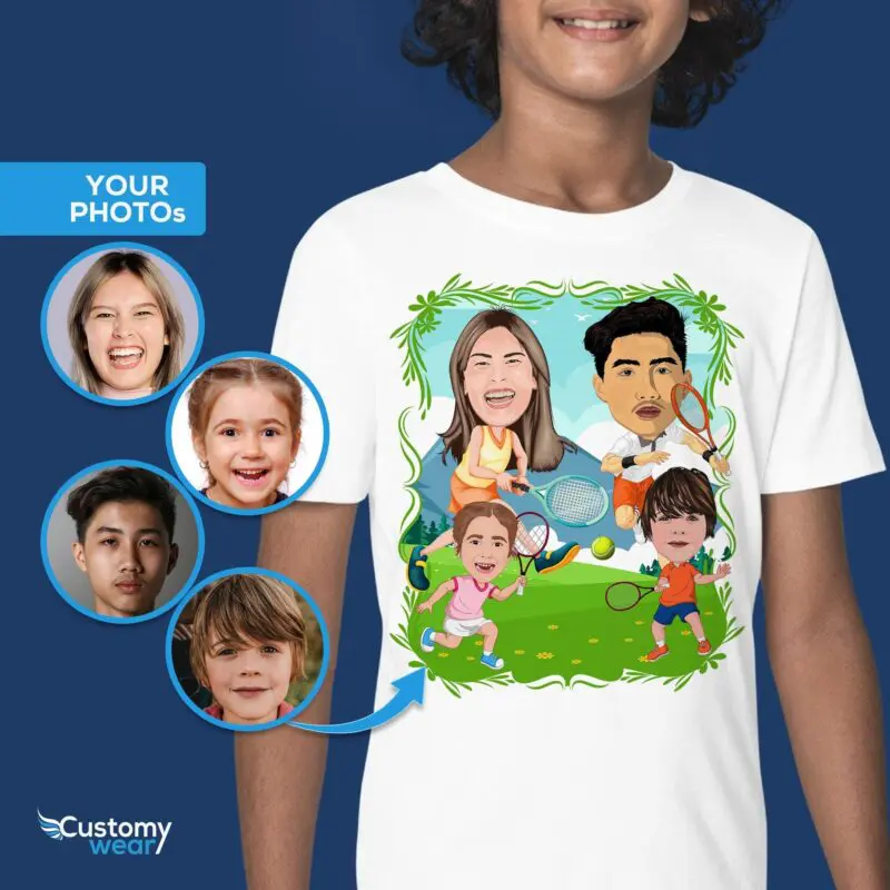 Transform Your Family into Custom Tennis Players – Personalized Youth Tennis Family Shirt for Boys Axtra - ALL vector shirts - male www.customywear.com