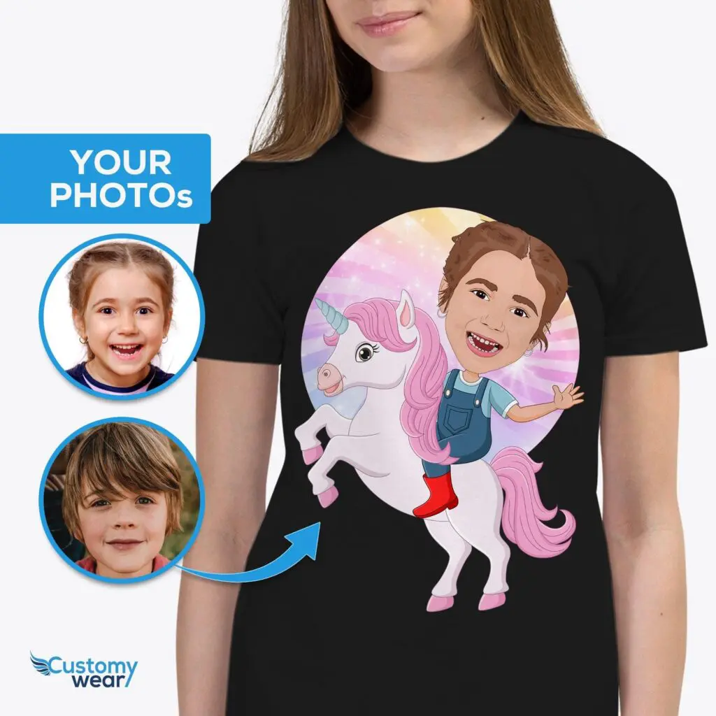 Personalized Youth Unicorn T-Shirt – Custom Unicorn Tee for Kids Axtra - ALL vector shirts - male www.customywear.com