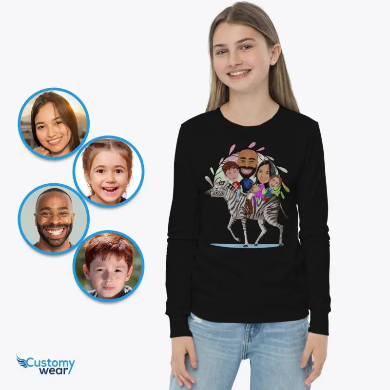 Personalized Zebra Family Adventure Youth Shirt Axtra - ALL vector shirts - male www.customywear.com