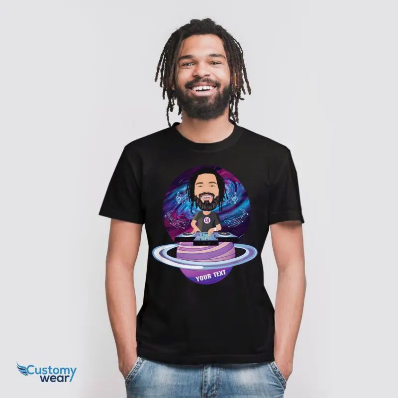 Personalized DJ Space T-Shirt – Custom Music Lover Tee Adult shirts www.customywear.com