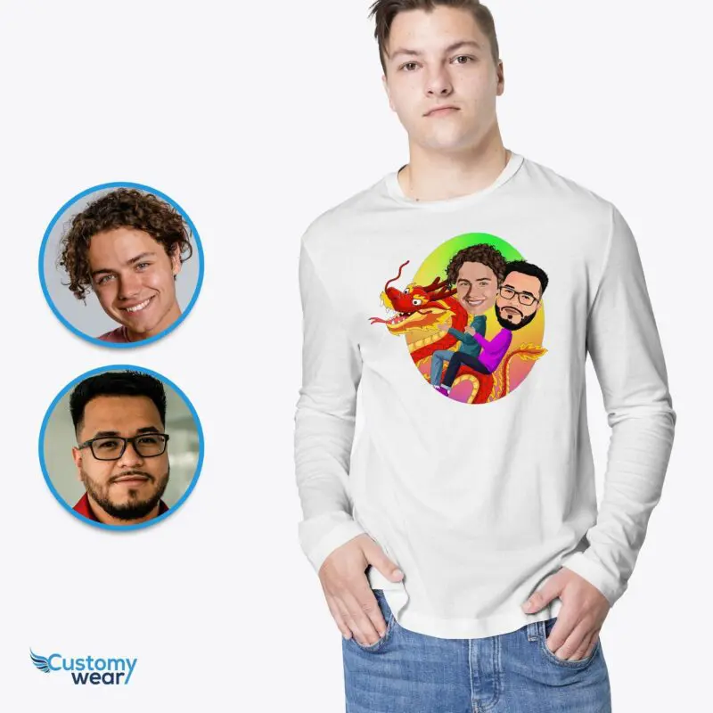 Custom Dragon Rider Gay Shirt – Personalized LGBTQ Couple Tee Axtra - ALL vector shirts - male www.customywear.com