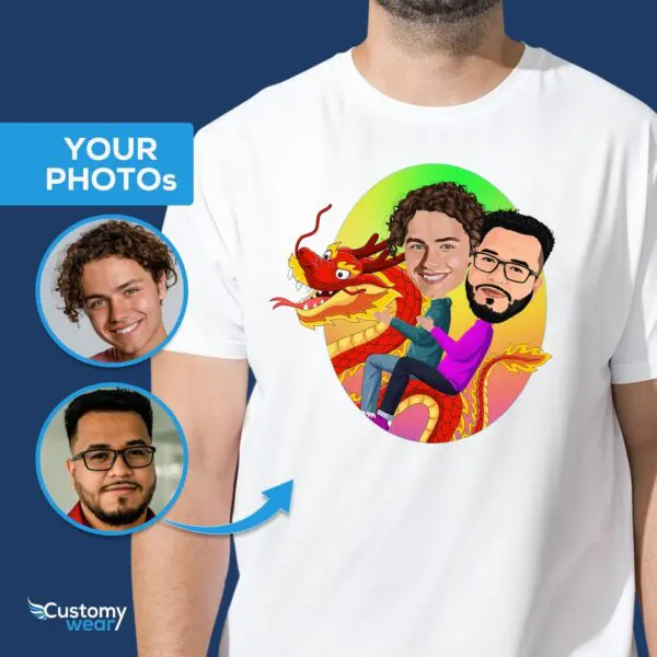 Custom Dragon Rider Gay Shirt – Personalized LGBTQ Couple Tee Axtra - ALL vector shirts - male www.customywear.com