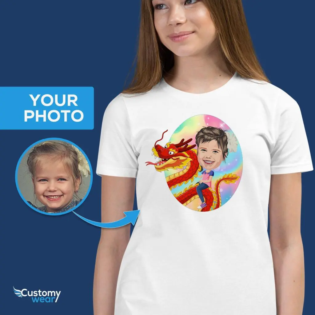 Personalized Dragon Riding Shirt for Girls – Custom Youth Dragon Tee Axtra - ALL vector shirts - male www.customywear.com