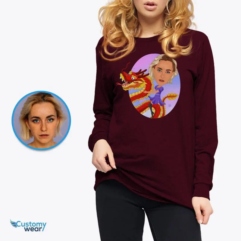 Custom Flying Dragon Woman Shirt – Personalized Unicorn Riding Tee Adult shirts www.customywear.com