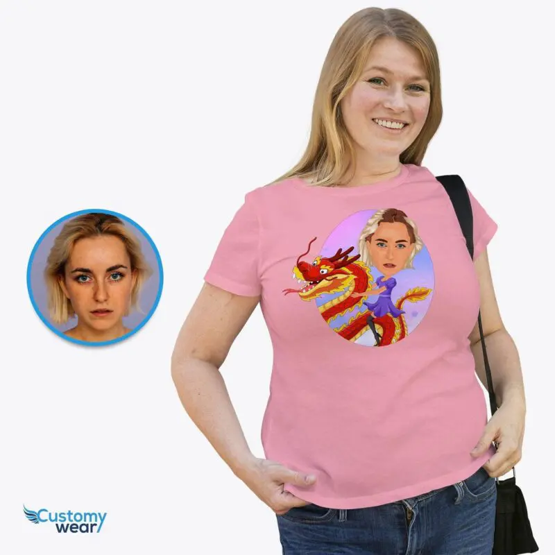 Custom Flying Dragon Woman Shirt – Personalized Unicorn Riding Tee Adult shirts www.customywear.com