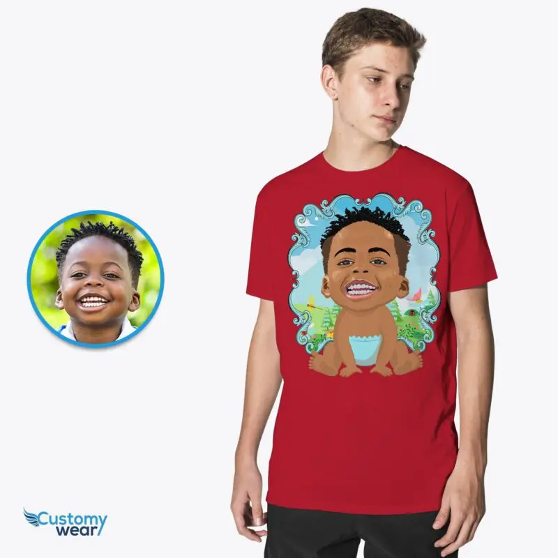 Custom Funny Baby Caricature Shirt for Boys – Personalized Youth Tee Axtra - ALL vector shirts - male www.customywear.com
