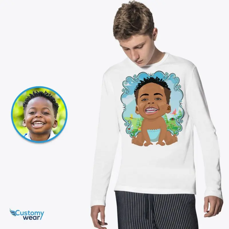 Custom Funny Baby Caricature Shirt for Boys – Personalized Youth Tee Axtra - ALL vector shirts - male www.customywear.com