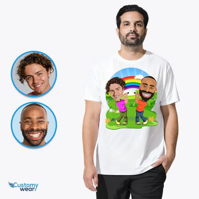 Personalized Gay Couple Golf T-Shirt – Custom Golf Lovers Tee Adult shirts www.customywear.com