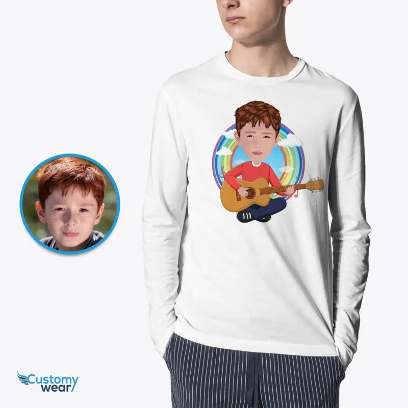 Custom Guitarist Boy Guitar Shirt – Personalized Music Inspiration Tee Axtra - ALL vector shirts - male www.customywear.com