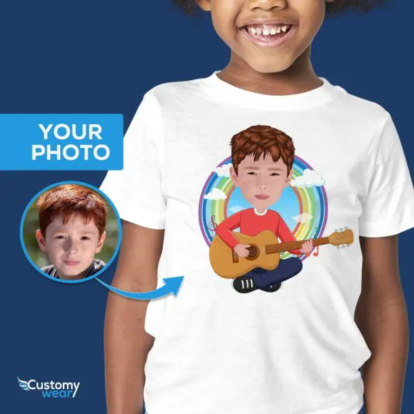 Custom Guitarist Boy Guitar Shirt – Personalized Music Inspiration Tee Axtra - ALL vector shirts - male www.customywear.com