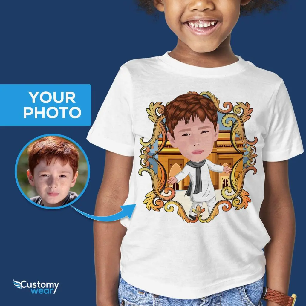 Personalized Indian Boy Tee | Custom Photo T-Shirt Art Boys www.customywear.com