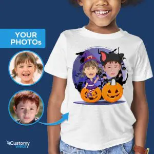 Custom Kitty Boy Pumpkin T-Shirt | Personalized Cat Costume Tee for Boys Axtra - ALL vector shirts - male www.customywear.com