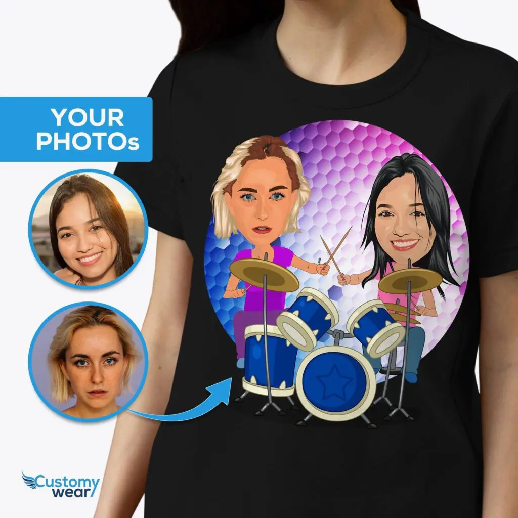 Custom Lesbian Drummer Shirt | Personalized LGBTQ Music Gift Drummer T-shirts www.customywear.com