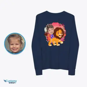 Custom Lion Riding Girl Shirt | Personalized Wild Animal Kids Tee Animal Lovers www.customywear.com