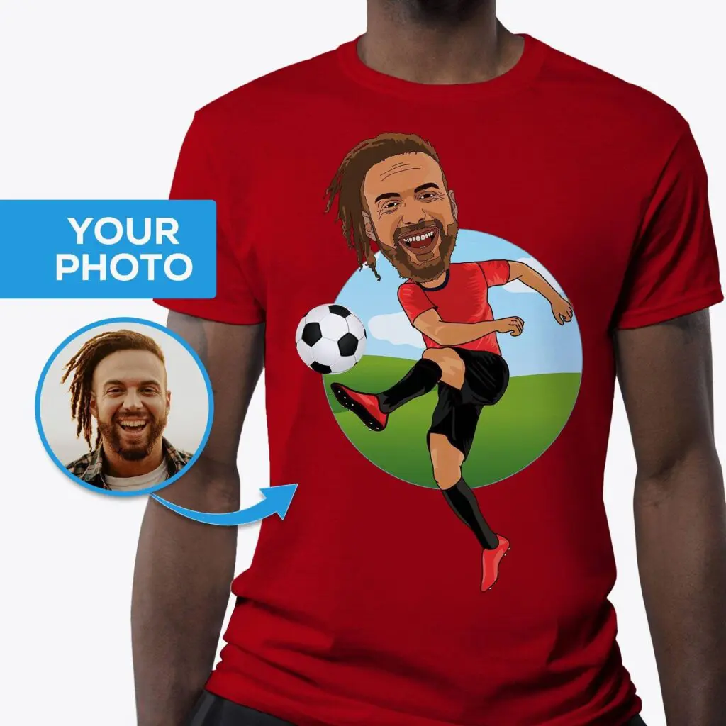 Custom Male Footballer T-Shirt | Personalized Soccer Tee Adult shirts www.customywear.com